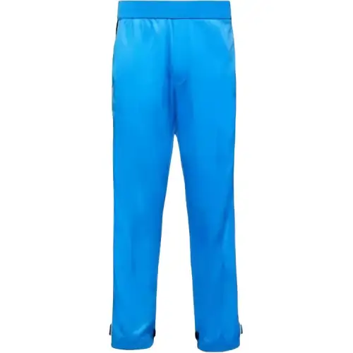PRADA Knitted Sweatpants Men's Blue Moderate Straight Fit Pants