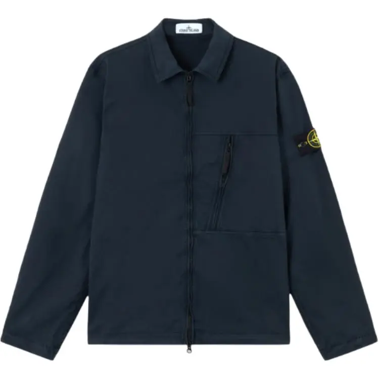 STONE ISLAND Logo Patch Zipped Overshirt