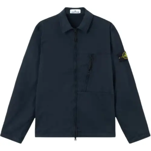 STONE ISLAND Logo Patch Zipped Overshirt