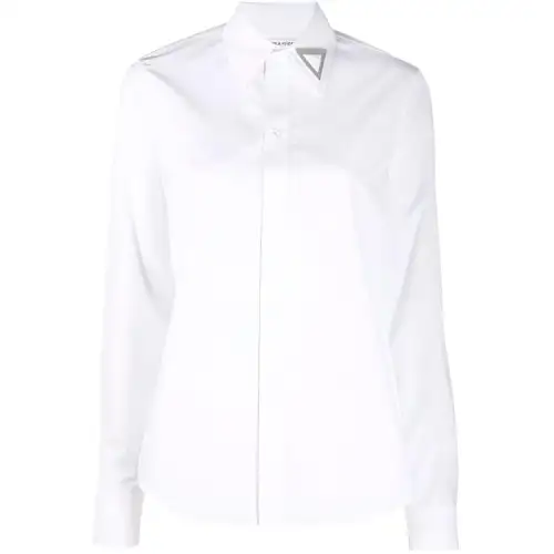 Bottega Veneta Shirts Women's White Pointed Collar Moderate Shirt