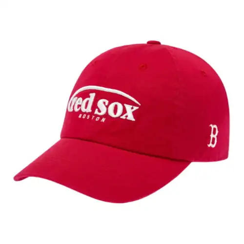 MLB Boston Red Sox 25FW Color Whitening Dopamine JELLY CAP Versatile Casual Sun Shade Cotton Peaked Cap Unisex Couple Style Red