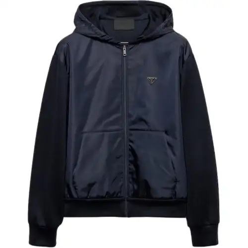 Prada drawstring-hood zip-up jacket