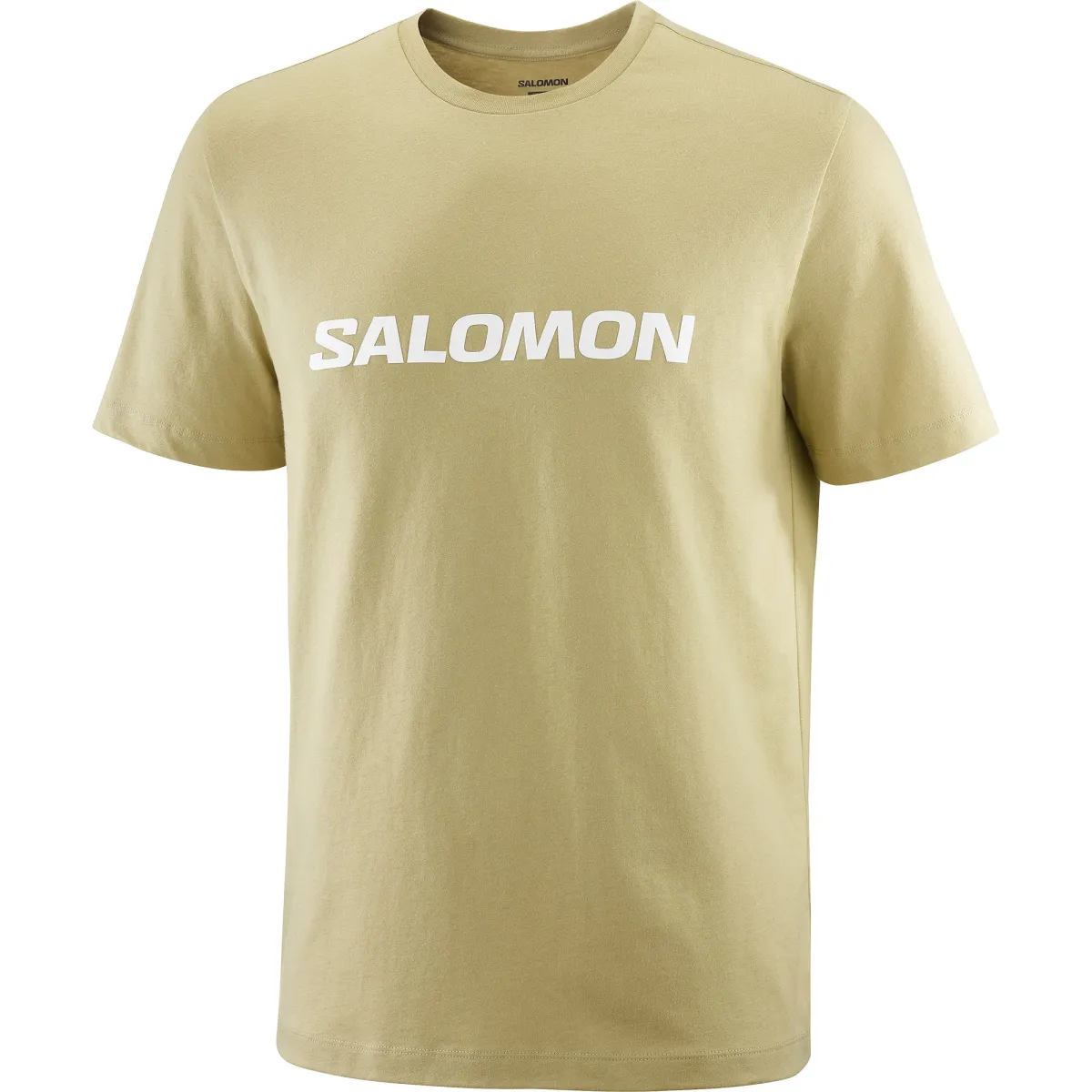 SALOMON T-Shirts Men's Gray Green Crew Neck Moderate Straight Fit