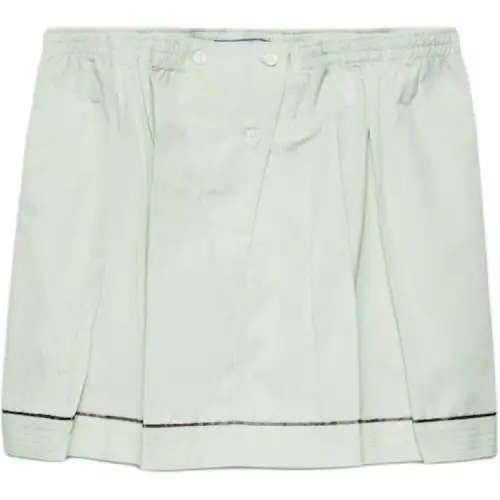 Prada cotton elasticated-waistband mini skirt