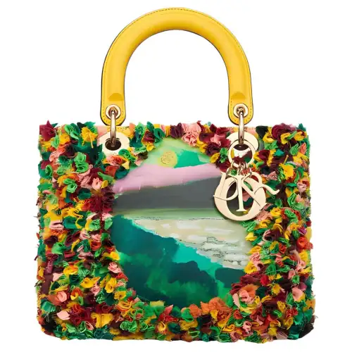 DIOR Calfskin Handbag Women's Multicolor