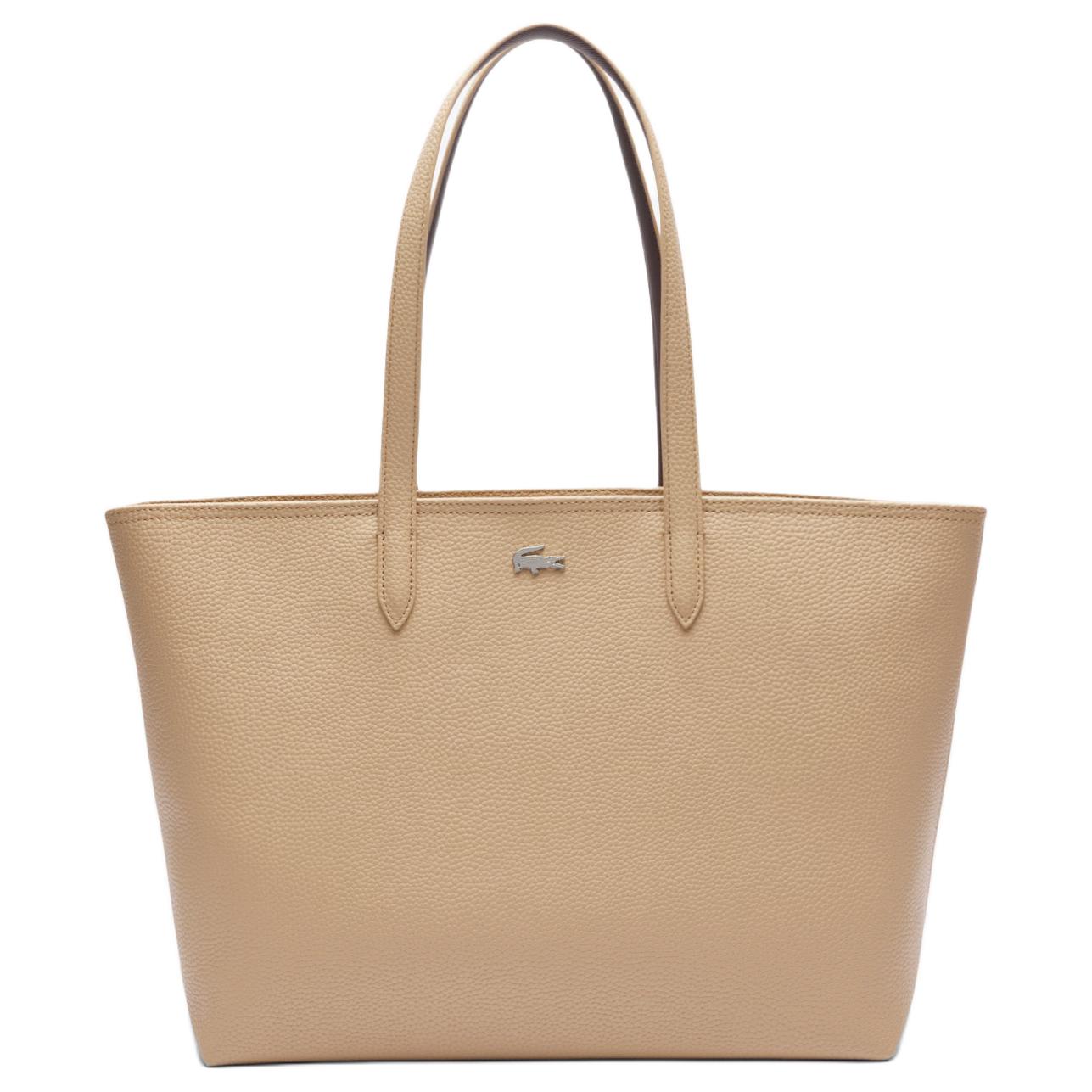 Женская сумка LACOSTE Anna PVC Tote (бежевая)