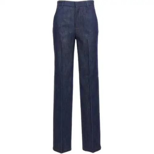 LOEWE Jeans Women's Blue Moderate Straight Fit Pants