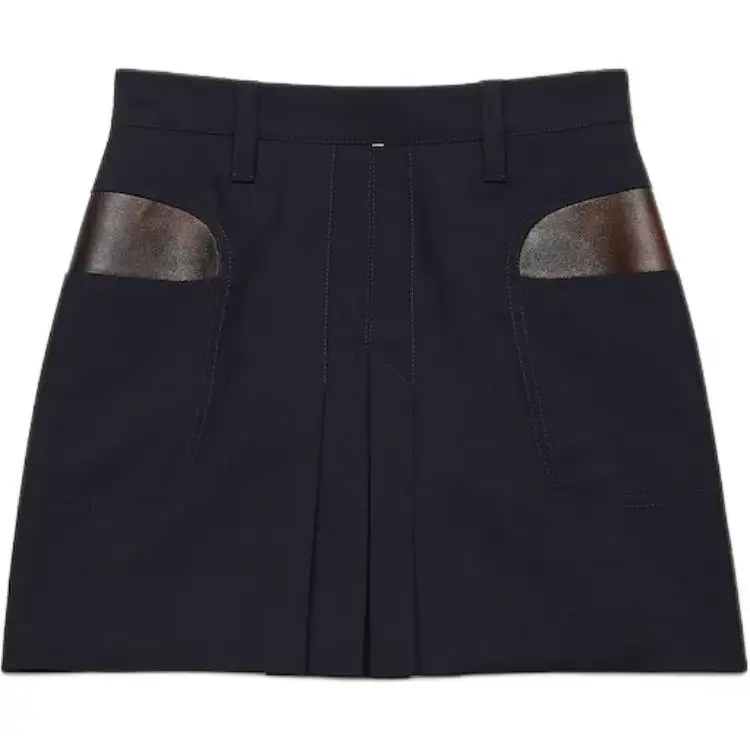 Prada leather-pocket pleated mini skirt