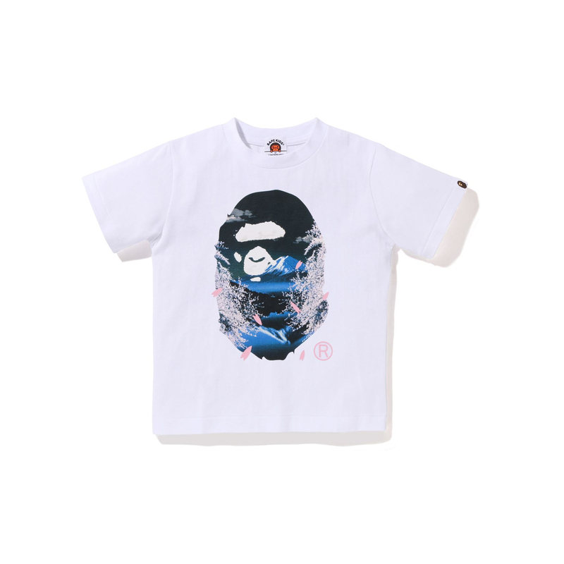 Детская футболка A BATHING APE Fuji Sakura (белая)