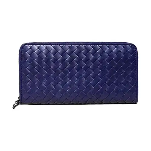 Bottega Veneta Cow Leather Wallet Unisex Blue