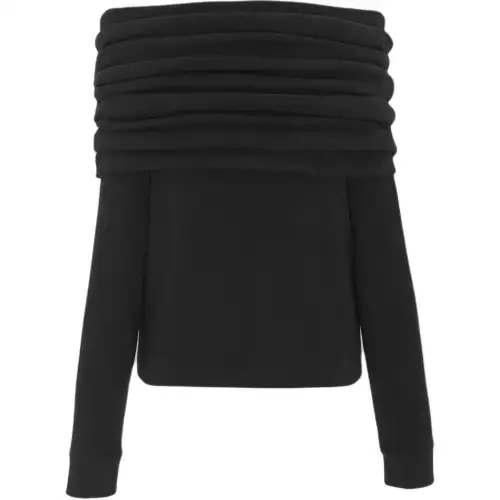 SAINT LAURENT Off-Shoulder Long-Sleeved Sweatshirt