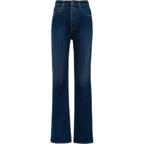 PRADA Jeans Women's Blue Moderate Straight Fit Pants