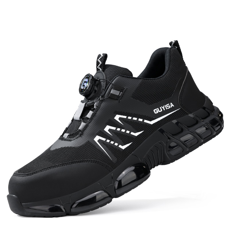 GUYISA Impact Resistant Abrasion Resistant Impact Resistant And Abrasion Resistant Low top Outdoor Shoes Men’s Black