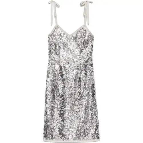 Prada ribbon-strap sequinned dress