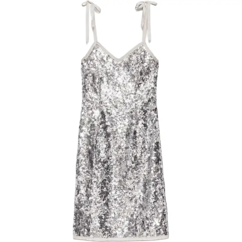 Prada ribbon-strap sequinned dress