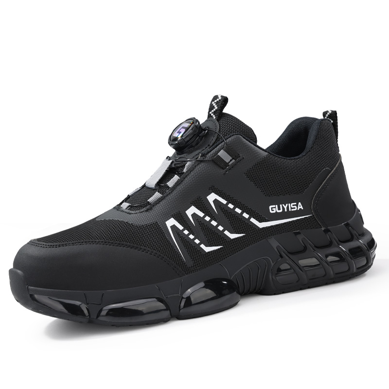 GUYISA Impact Resistant Abrasion Resistant Impact Resistant And Abrasion Resistant Low top Outdoor Shoes Men’s Black