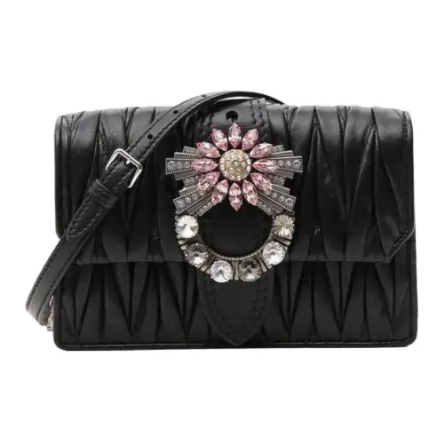 MIU MIU Calfskin Shoulder Bag Women's Black