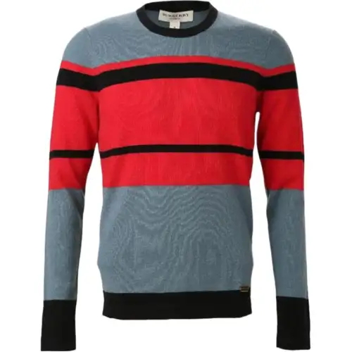 Burberry Sweater Men's Gray Red