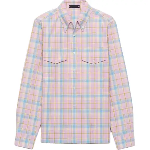 Prada Long-Sleeved Checked Shirt