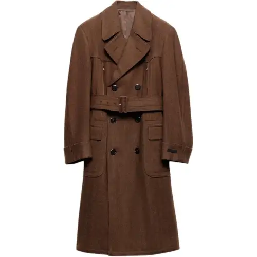PRADA Belted Wool Double breasted Coat