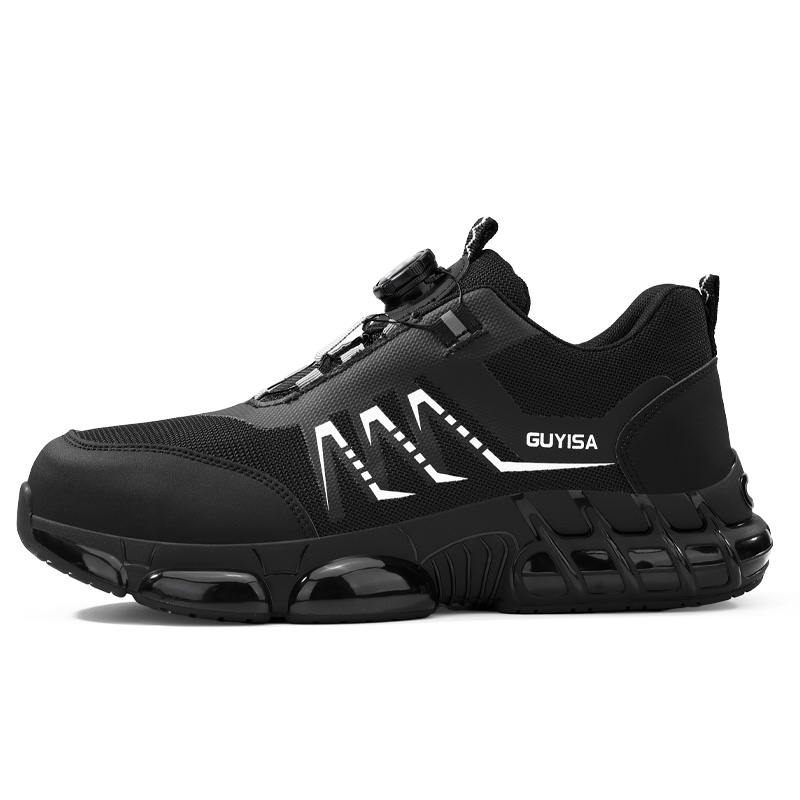 GUYISA Impact Resistant Abrasion Resistant Impact Resistant And Abrasion Resistant Low top Outdoor Shoes Men’s Black