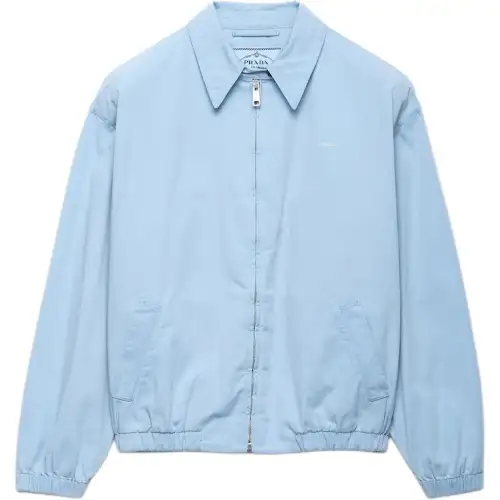 Prada Old elasticated-cuff embroidered-logo jacket
