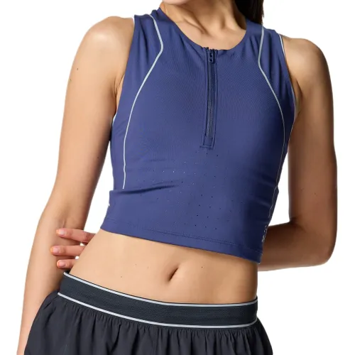 Under Armour Tank Tops Women's Washed Marine Blue/Reflective 403 Crew Neck Moderate Nipped In Waist