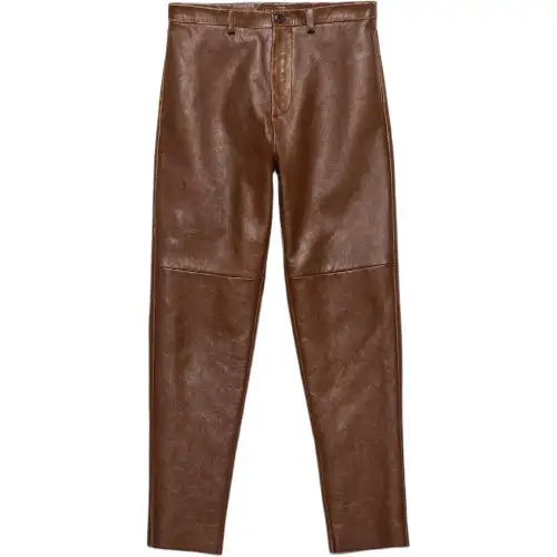 PRADA Leather Pants Men's Brandy Color Moderate