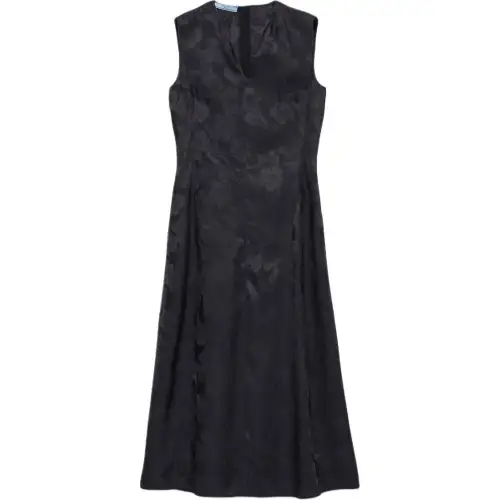 PRADA Sleeveless Dresses Women's Smoke Gray V Neck Moderate Mid Length