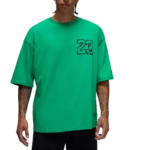 Jordan T Shirts Men's Green Crew Neck Moderate