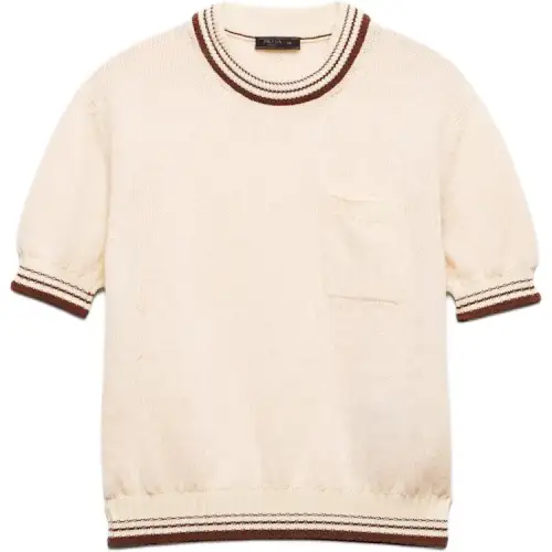 Prada short-sleeve pocket sweater