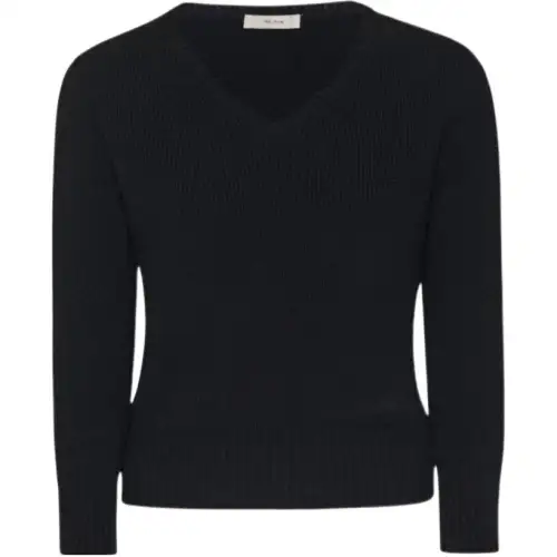 THE ROW Cashmere Sweaters Women's Black V Neck Moderate
