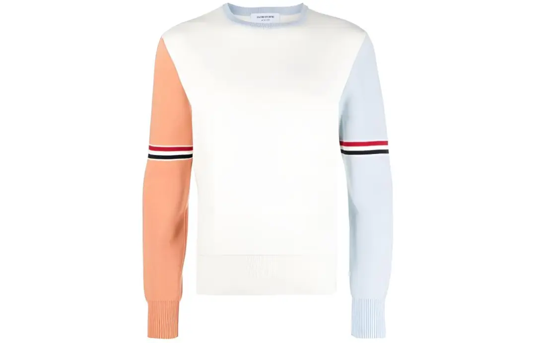 THOM BROWNE Color Block Crewneck Sweater