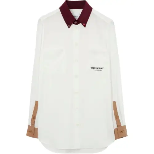 Burberry Contrast-panel Silk Shirt