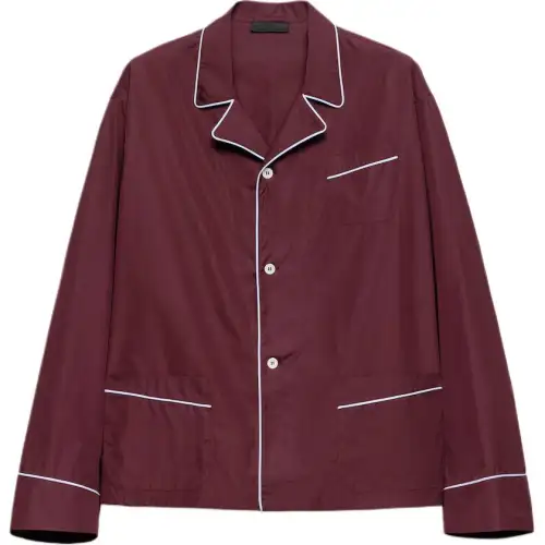 Prada piped-pocket cotton shirt