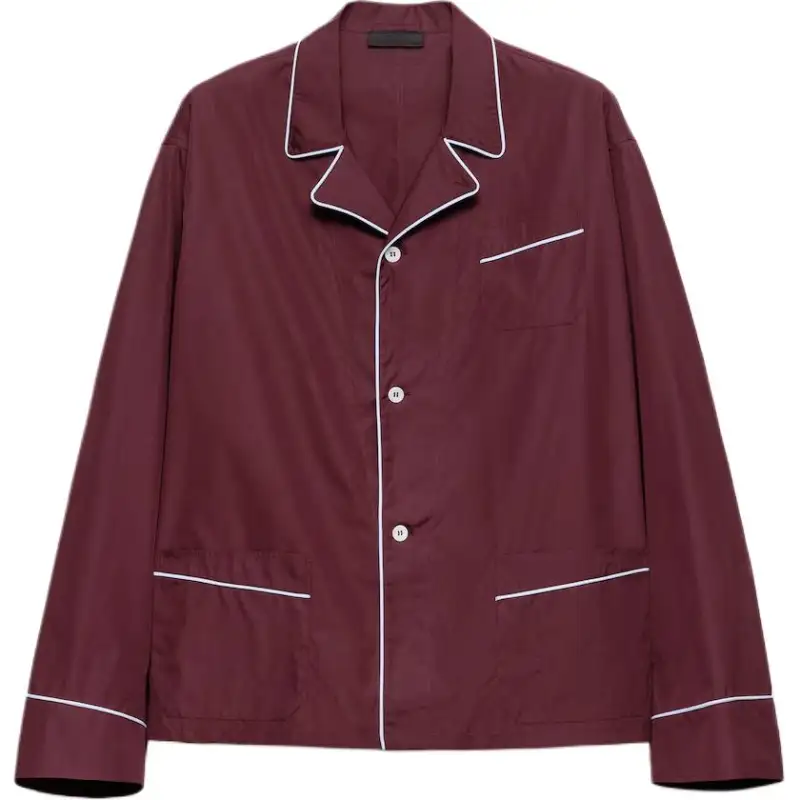 Prada piped-pocket cotton shirt