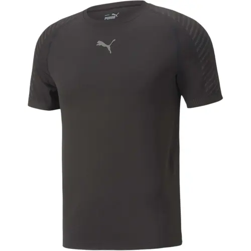 PUMA T Shirts Men's Black Crew Neck Moderate Straight Fit