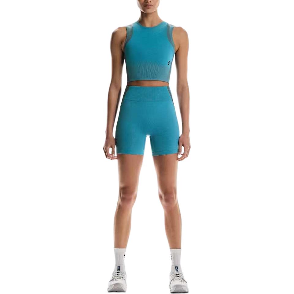On Sports Shorts Women’s Nicaragua Blue/Lime Moderate Knitted Shorts