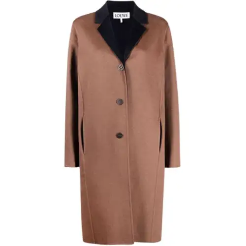 LOEWE Velvet Jackets Women's Brown Lapel Moderate