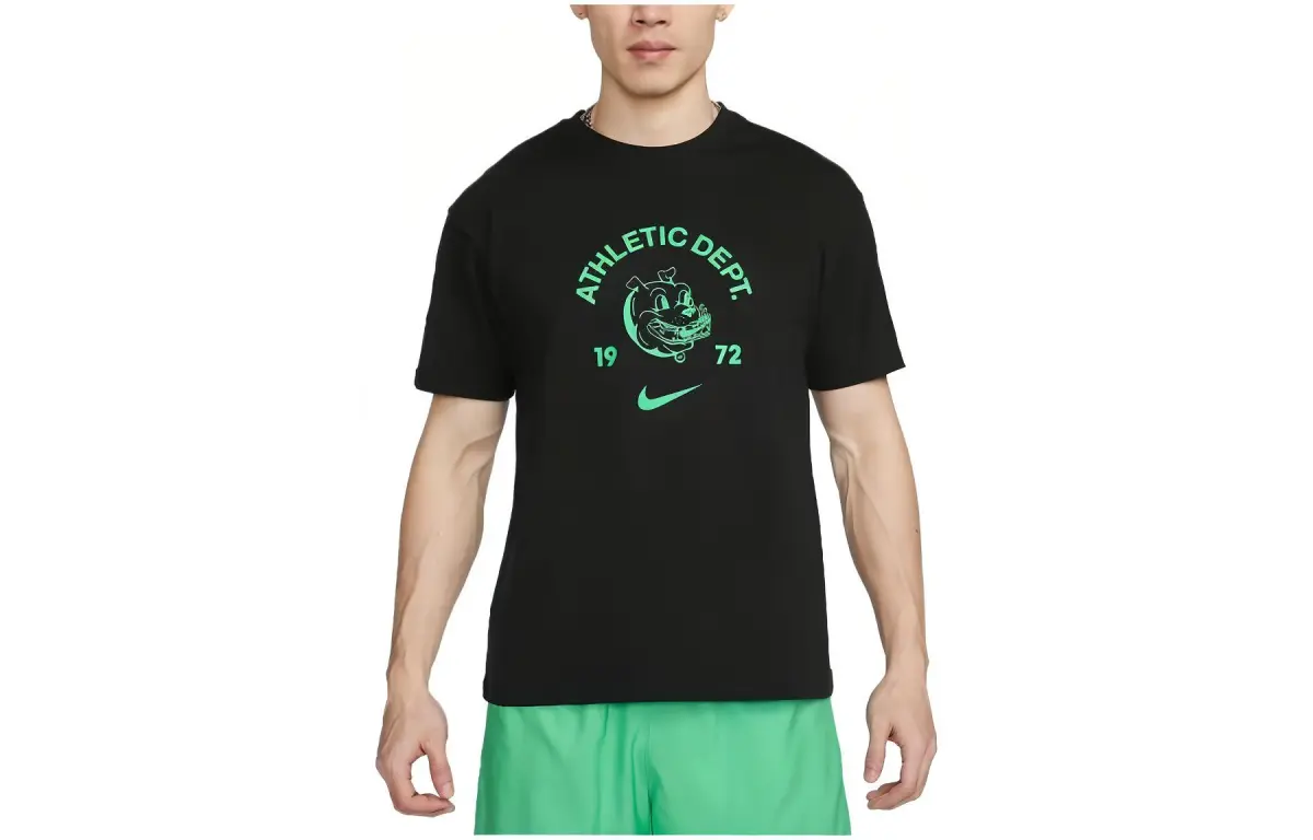 Nike Max90 T-Shirts Men's Black Crew Neck Moderate