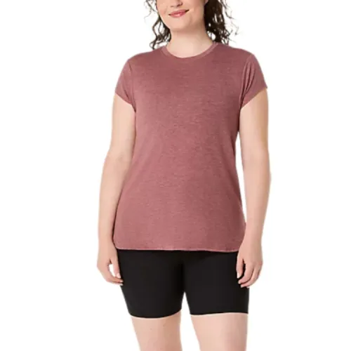 ASICS T Shirts Women's Pink Umber Crew Neck