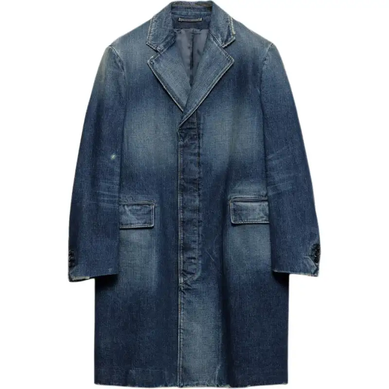 PRADA Denim Jackets Men's Blue Lapel Moderate