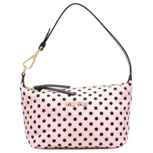 MIU MIU Fabric Handbag Women's Pink