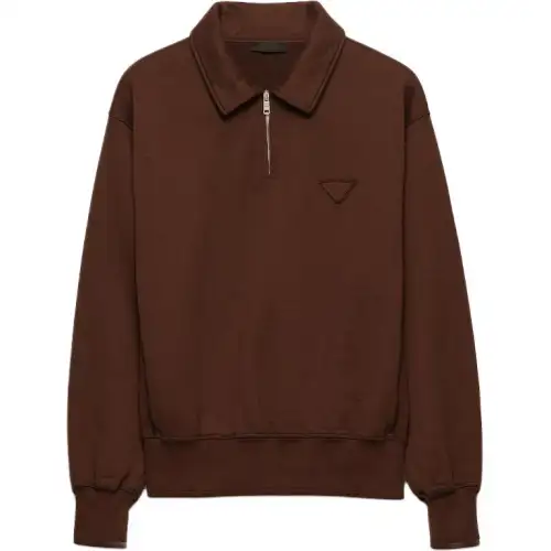 Prada triangle-logo half-zip polo shirt