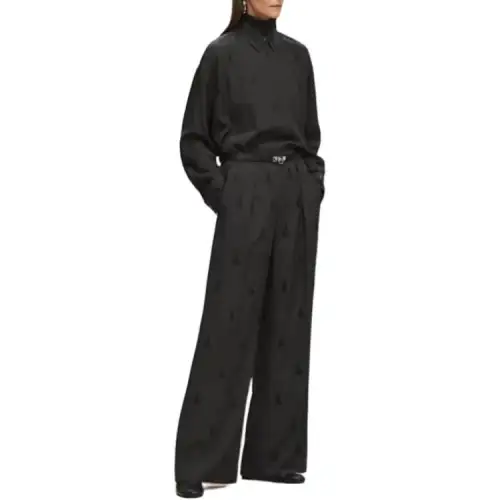 HERMES Shirts Women's Black Lapel Moderate