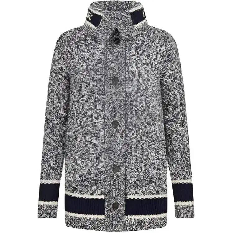 DIOR Cashmere Sweaters Women's Gray Lapel Moderate