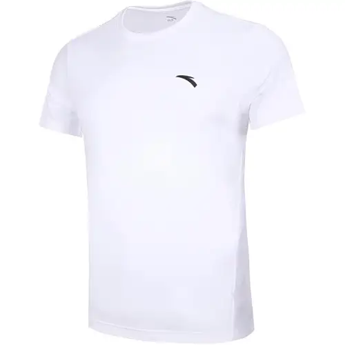 ANTA Sports Life Collection T Shirts Men's White Crew Neck Moderate Straight Fit