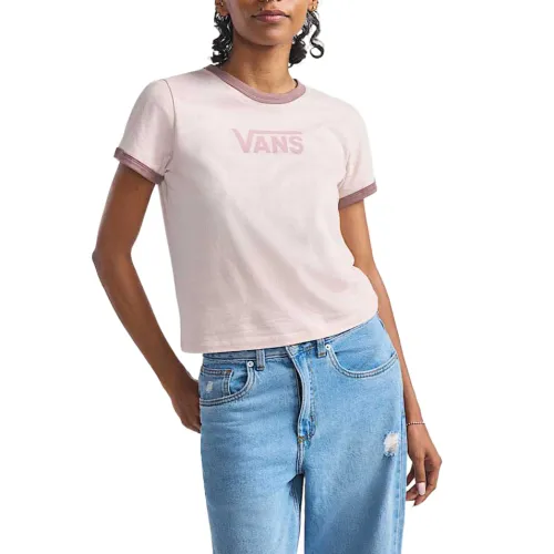 Vans T Shirts Women's Pink Crew Neck