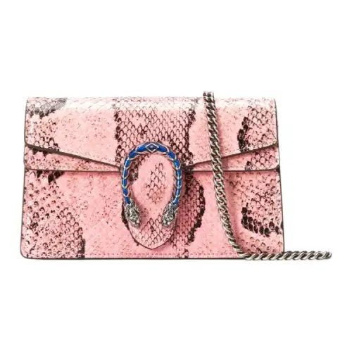 GUCCI Dionysus Python Skin Shoulder Bag Extra Mini Women's Pink