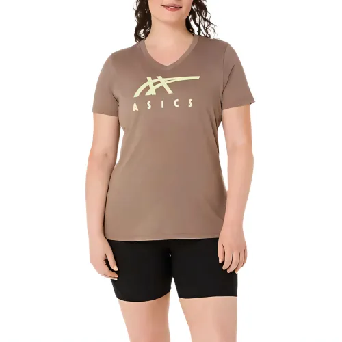 Asics x Better Cotton STRIPES V NECK Regular T Shirt Women's